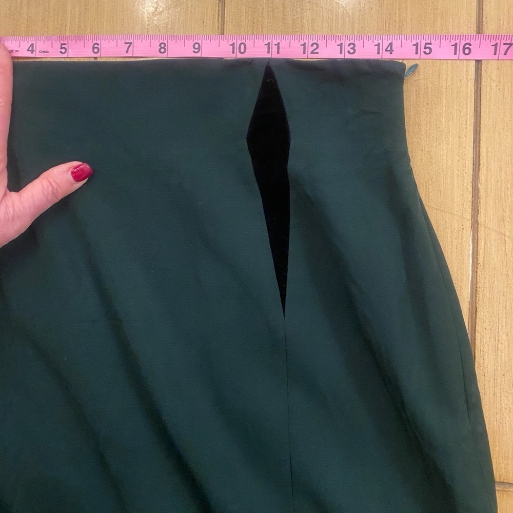 Escada Women’s Wool Green Black Lined Knee Length Skirt Classic Business M - Picture 8 of 13
